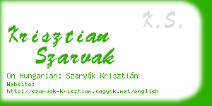 krisztian szarvak business card