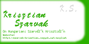 krisztian szarvak business card